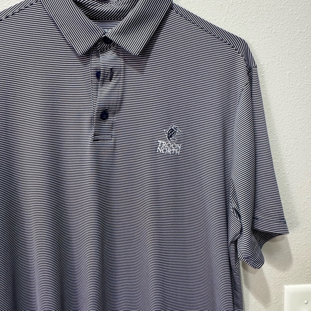 Troon North / Armour Navy and White Striped Polo